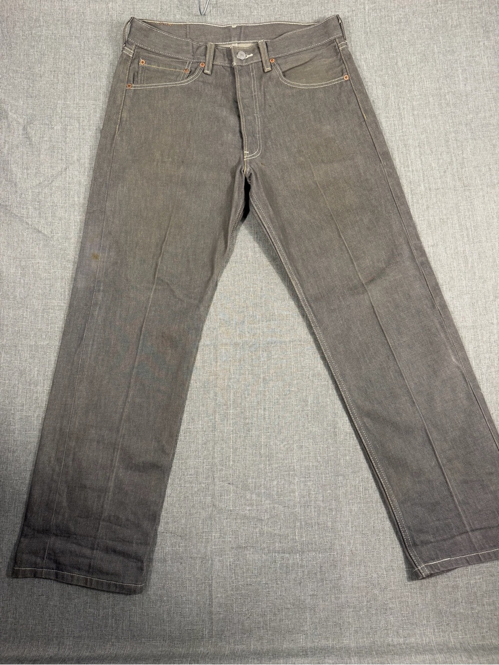 Levis 501 XX Original Fit Jeans Mens 32x30 Gray Charcoal Denim Button Fly